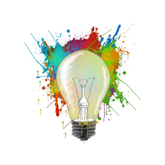 lampadina illustrativa per un'idea grafica